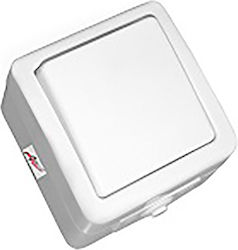 Adeleq External Electrical Lighting Wall Switch no Frame Basic Aller Retour Waterproof White 13-21501212