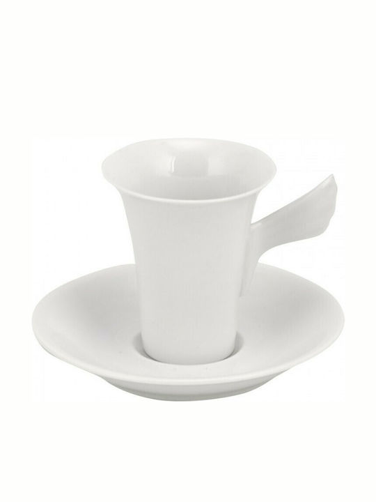 WM Collection N358/A Set Căni Maro Din porțelan Albe 100ml 6buc