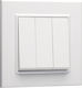 Makel Karea Recessed Wall Switch Lighting Triple with Frame White