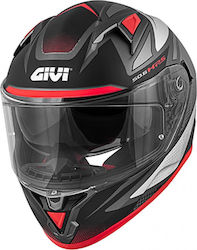 Givi 50.6 Stoccarda Follow Full Face Helmet with Sun Visor 1490gr Titanium/Silver/Red