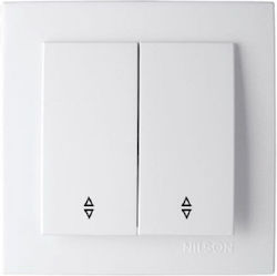 Geyer Nilson Recessed Electrical Rolling Shutters Wall Switch with Frame Basic Aller Retour White