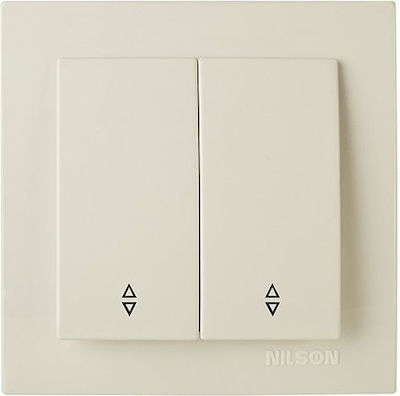 Geyer Nilson Recessed Electrical Rolling Shutters Wall Switch with Frame Basic Aller Retour Beige