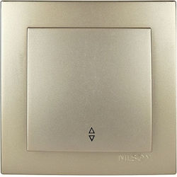 Geyer Nilson Recessed Wall Switch Rolling Shutters One-Way with Frame Aller Retour Satin