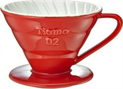 Tiamo V02 Coffee Dripper Ceramic Red