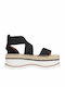 Jeffrey Campbell Merez Damen Flache Sandalen Flatforms in Schwarz Farbe 0101003014