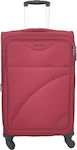 Forecast 8317 4 Ρόδες Large Travel Suitcase Fabric Red with 4 Wheels Height 75cm.