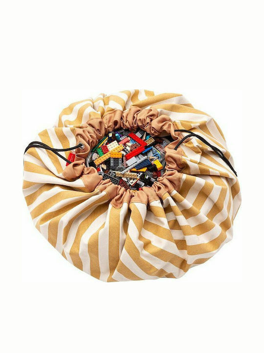 Play&go Παιδικό Στρώμα Παιχνιδιού από Ύφασμα Stripes Κίτρινο 140x140cm