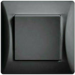 Lineme Recessed Electrical Lighting Wall Switch no Frame Basic Medium Aller Retour Black