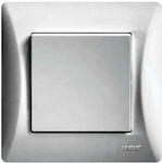 Lineme Recessed Electrical Lighting Wall Switch no Frame Basic Silver