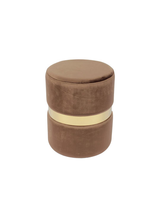 Stool For Living Room Upholstered with Fabric Tommy Brown Velure 35x35x43cm