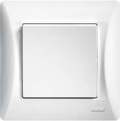 Lineme Recessed Electrical Lighting Wall Switch no Frame Basic White 50-00101-1