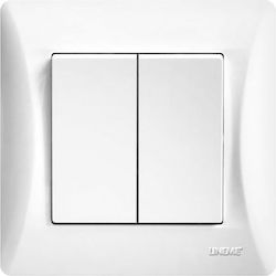 Lineme Recessed Electrical Lighting Wall Switch with Frame Basic White 50-00103-1