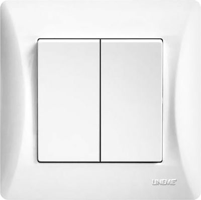 Lineme Recessed Electrical Lighting Wall Switch with Frame Basic White 50-00103-1
