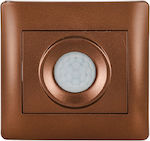 Elmark Rhyme Recessed Wall Switch Motion Sensor with Frame Coffee Metallic