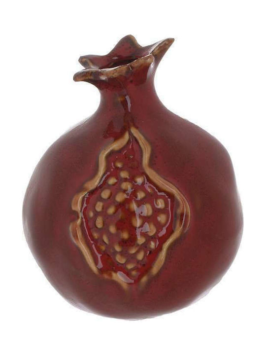 Inart Tabletop Lucky Charm Pomegranate Red Ceramic 8x8cm 1pcs