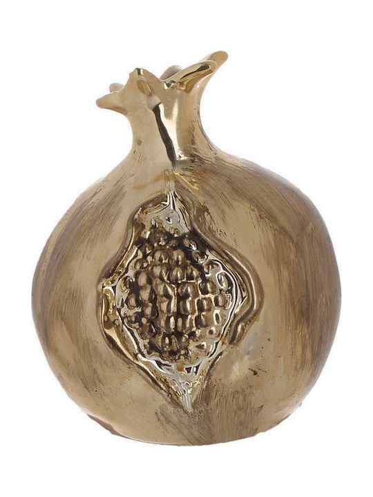 Inart Tabletop Lucky Charm Pomegranate Gold Ceramic 7x7cm 1pcs