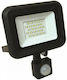 Eurolamp Watertight LED Flood Light 20W Natural White 4000K with Motion Sensor IP44