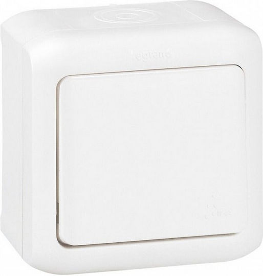 Legrand Forix 7823 Waterproof Wall-Mounted Electrical Wall Switch One-Way with White Frame