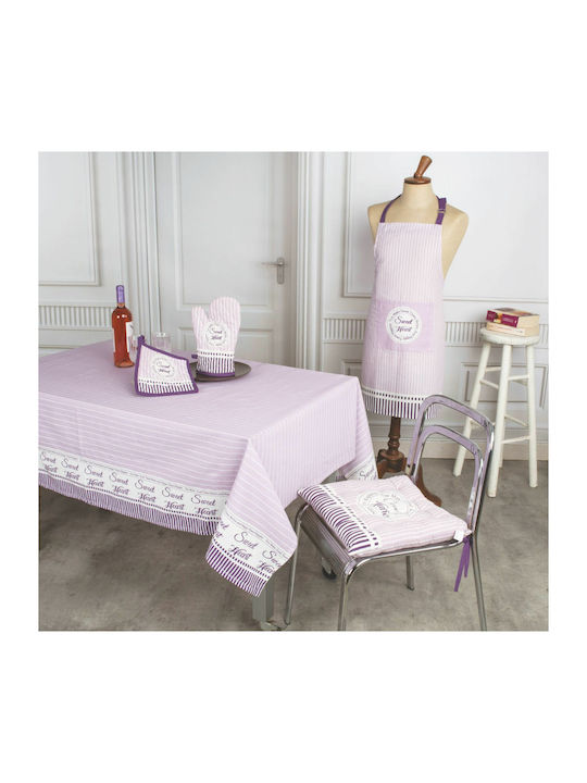 Flamingo 6903 Cotton Checkered Tablecloth Lilac 140x140cm