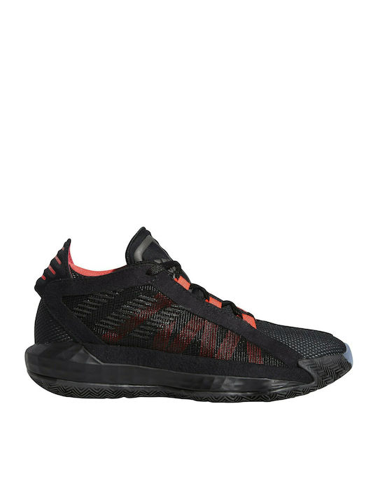 Adidas Αθλητικά Παιδικά Παπούτσια Running Dame 6 J Core Black / Trace Grey Metallic / Shock Red