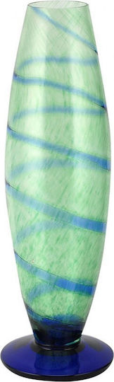 WM Collection Διακοσμητικό Βάζο Γυάλινο Φυσητό Wm Collection Collection Υ35εκ Ν1 Μπλε Φ35xΥ35cm