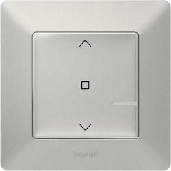 Legrand Valena Life 91 Εξωτερικός Διακόπτης Τοίχου Ρολών χωρίς Πλαίσιο και Ένα Πλήκτρο Φωτιζόμενος Aluminium