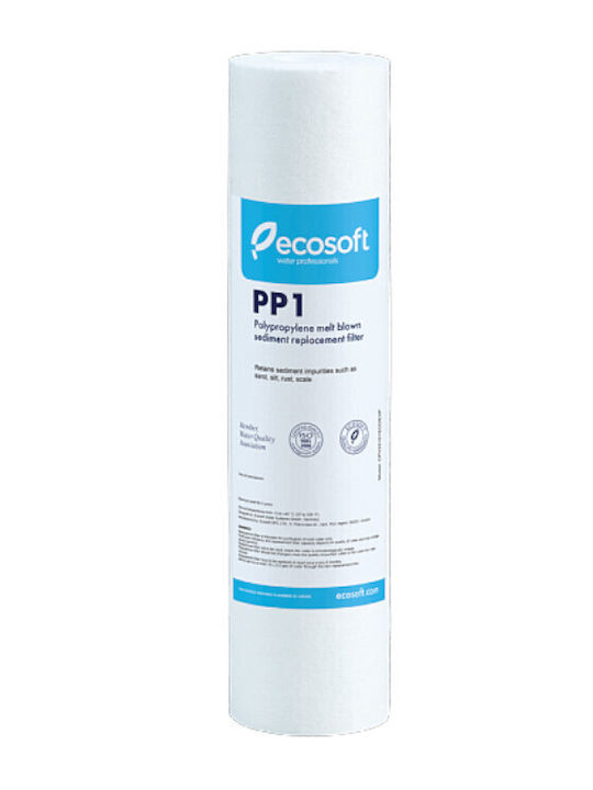 Ecosoft Ανταλλακτικό Φίλτρο Νερού Άνω και Κάτω Πάγκου από Πολυπροπυλένιο 10" PP1 1 μm
