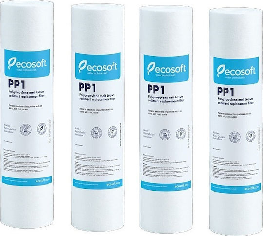 Ecosoft Резервен филтър за вода за плот и под плот от полипропилен 10" PP 1 микрон 4бр