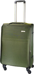 RCM MD1910 Medium Travel Suitcase Fabric Green with 4 Wheels Height 65cm