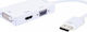 Techly Μετατροπέας DisplayPort male σε DVI-D / HDMI / VGA female Λευκό 1τμχ IADAP DP-COMBOF2
