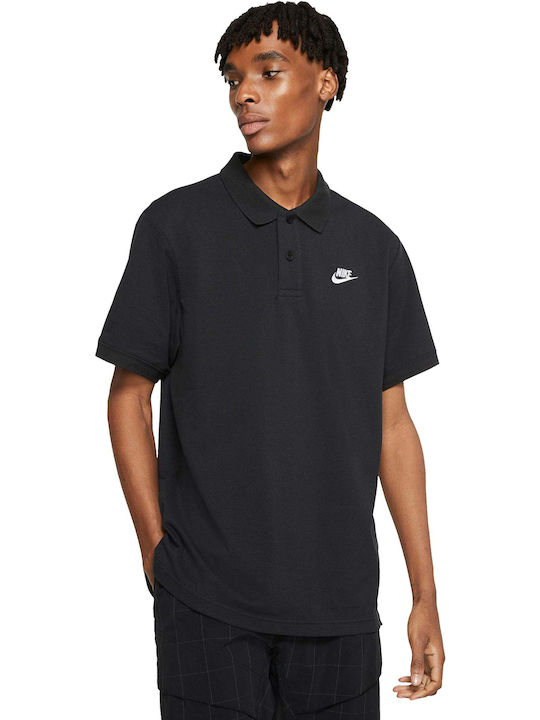 Nike Sportswear Club Essentials Ανδρικό Αθλητικό T-shirt Κοντομάνικο Polo Μαύρο