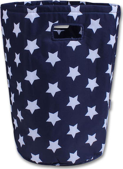 Minene Children's Laundry Basket made of Fabric Laundry Basket White Stars Big Navy Blue 1pcs