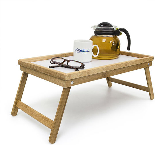 BigBuy Bamboo Rechteckig Betttablett aus Bambus in Braun Farbe 50x22x30cm 39856 1Stück