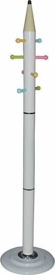 Woodwell Pencil Καλόγερος Μεταλλικός Λευκός 37x37x170cm