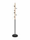 Woodwell Metallic Coat Rack Black/ Natural Nordic 36x36x170cm