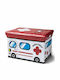 Espiel Children's Stool with Storage Space Ambulance Multicolour 40x25x25cm 2pcs