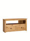 TV Stand Cornered from Solid Wood Beige L93xW55xH49cm