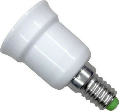 GloboStar Steckdosenadapter von E14 zu E27 in Weiß Farbe 77793