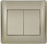 Elmark Rhyme Recessed Electrical Lighting Wall Switch no Frame Basic Aller Retour Gold