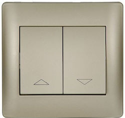 Elmark Rhyme Recessed Electrical Rolling Shutters Wall Switch no Frame Basic Gold 11172A