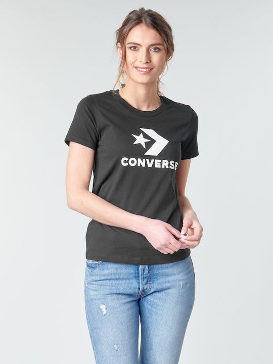 Converse Star Chevron Damen T-Shirt Schwarz