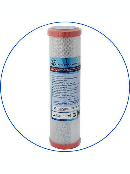 Aqua Pure Ersatz-Wasserfilter für die Arbeitsplatte und unter der Arbeitsplatte aus Aktivkohle 10" APCYL 0.5 μm (Mikrometer)