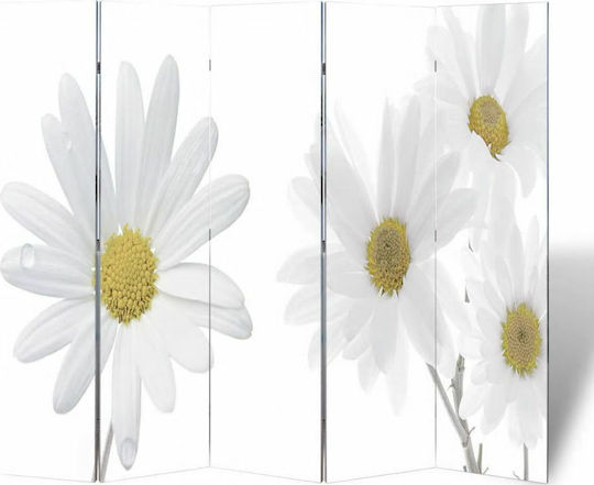 vidaXL Decorative Room Divider made of Canvas with 5 Panels 200x170cm