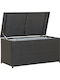 vidaXL Rattan Outdoor Storage Box Black 100x50x50cm