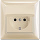 Abb Basic55 Einzeln Gemauerte Steckdose Wasserdicht mit Deckel Elfenbein
