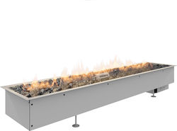 Planika Galio Insert Manual Internal / Outdoor Bioethanol Fireplace Silver 116x23x23.2cm