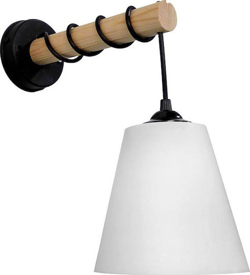 Heronia Stick BL-WH Vintage Lamp Wall with Socket E27 Black 16x30cm