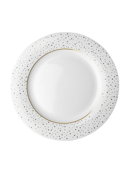 Dutch Rose Sparkling Plate Shallow made of Porc...