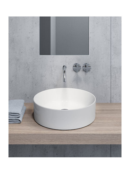 GSI Kube-X Deasupra Blatului Chiuvetă Porțelan 45x45x11cm Alb