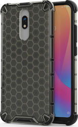 Hurtel Honeycomb Umschlag Rückseite Silikon Schwarz (Redmi 8A)